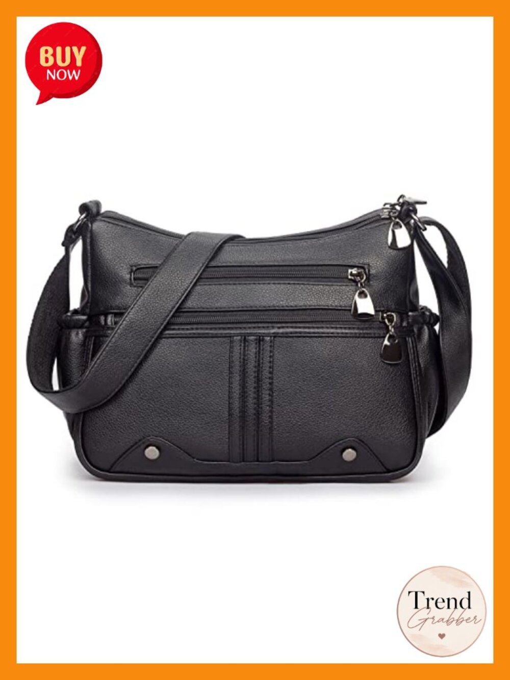 Women PU Leather Shoulder Handbag Multi Pocket Crossbody Satchel Tote